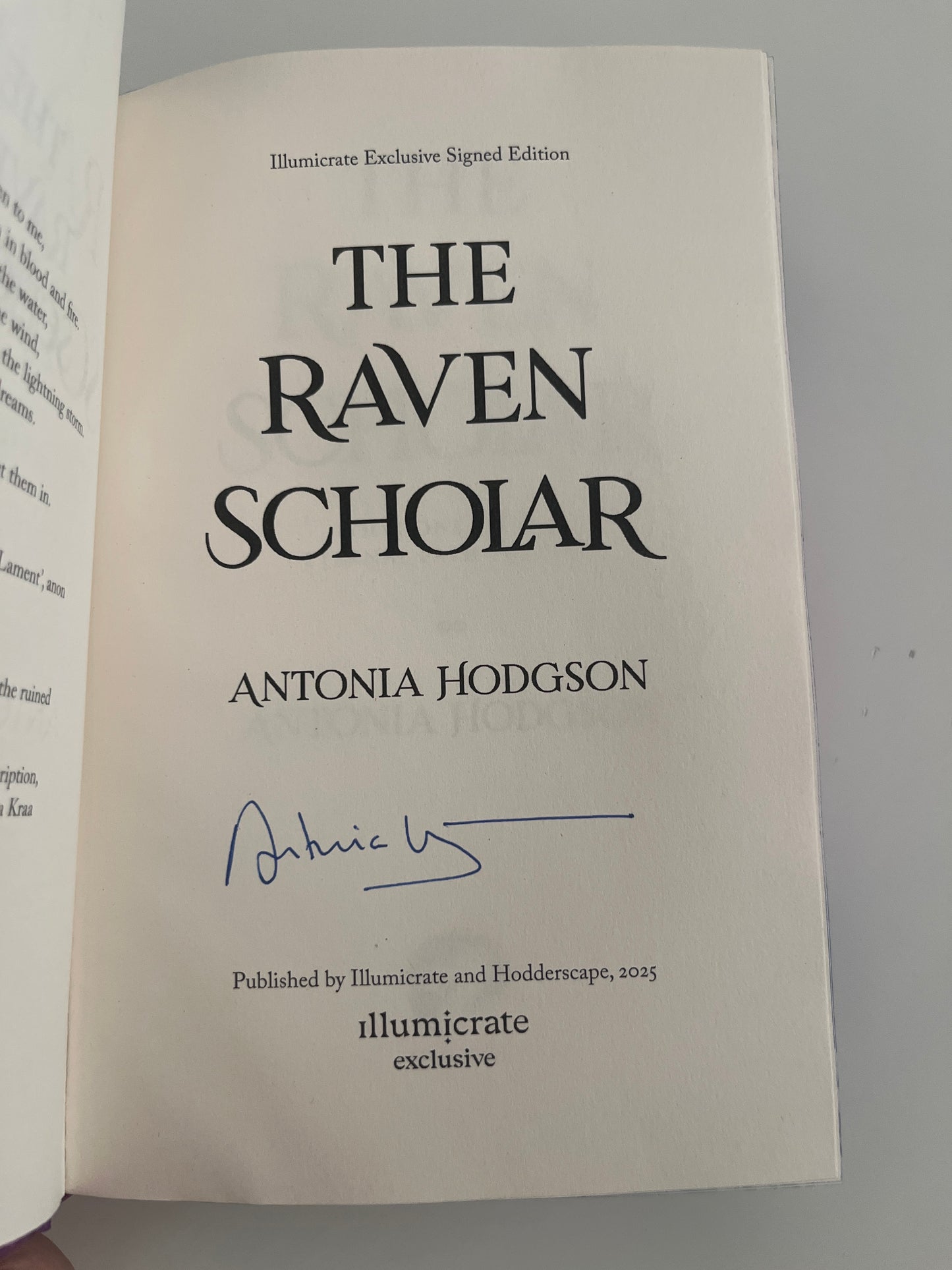 Illumicrate: The Raven Scholar by Antonia Hodgson (Hardcover)