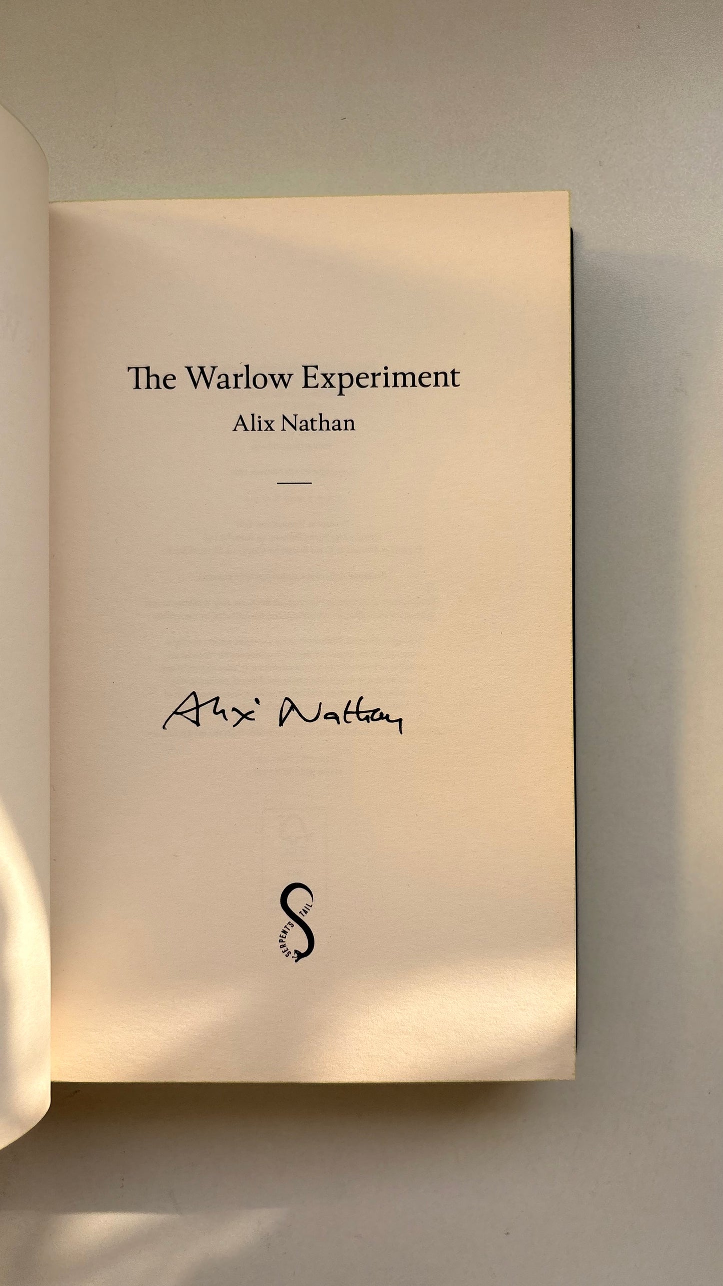 The Warlow Experiment by Alix Nathan (Hardcover)