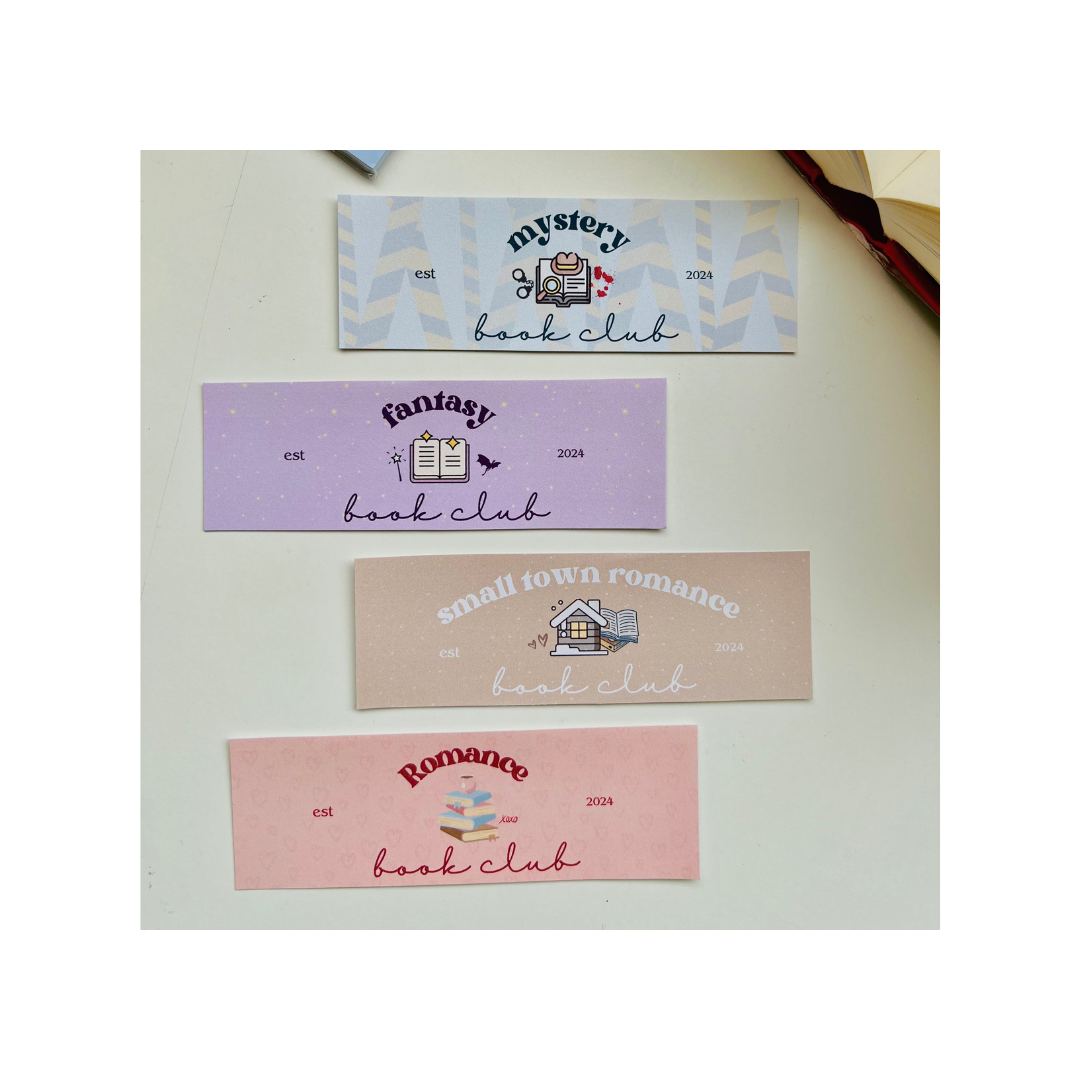 Bundle of 5 bookmarks for different book club genres