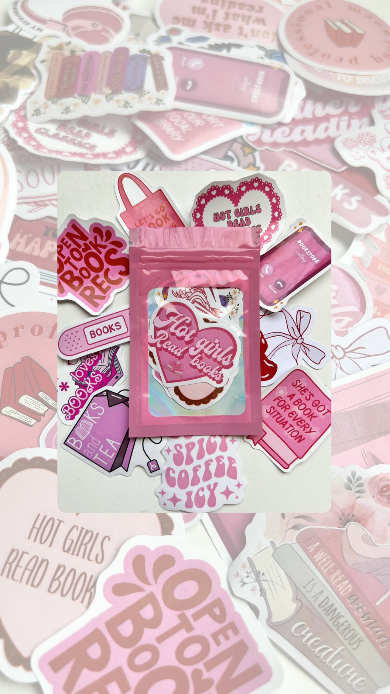 10-piece sticker pack with bookish designs for book lovers