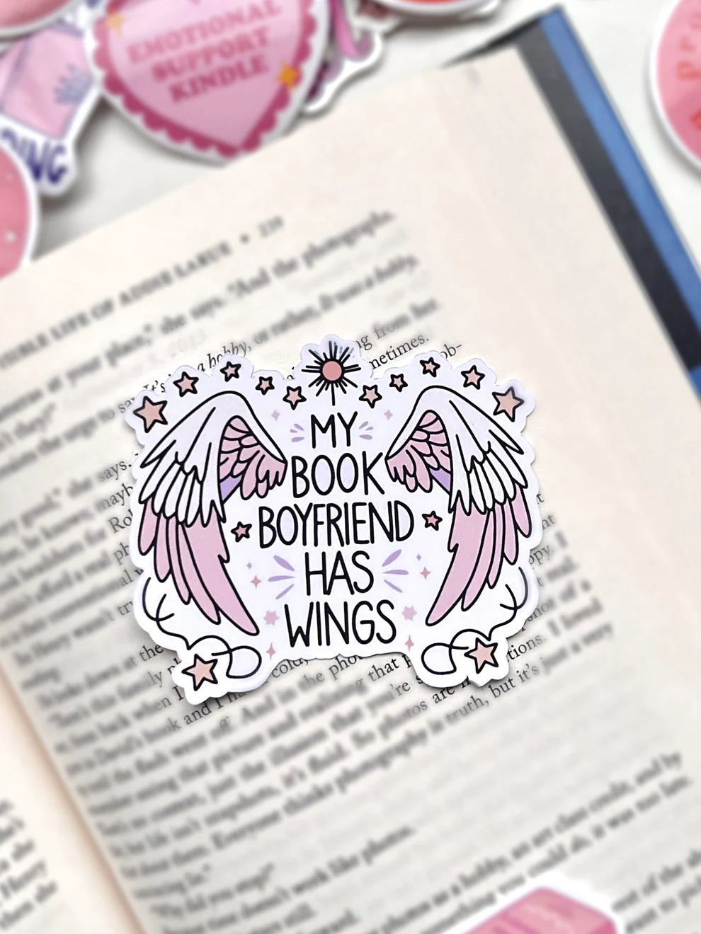 My Book Boyfriend has Wings - Vinyl Sticker
