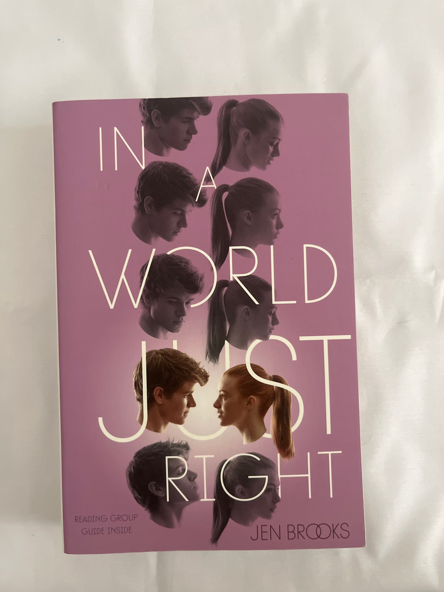 Book cover of In a World Just Right with stars and dreamy artwork.