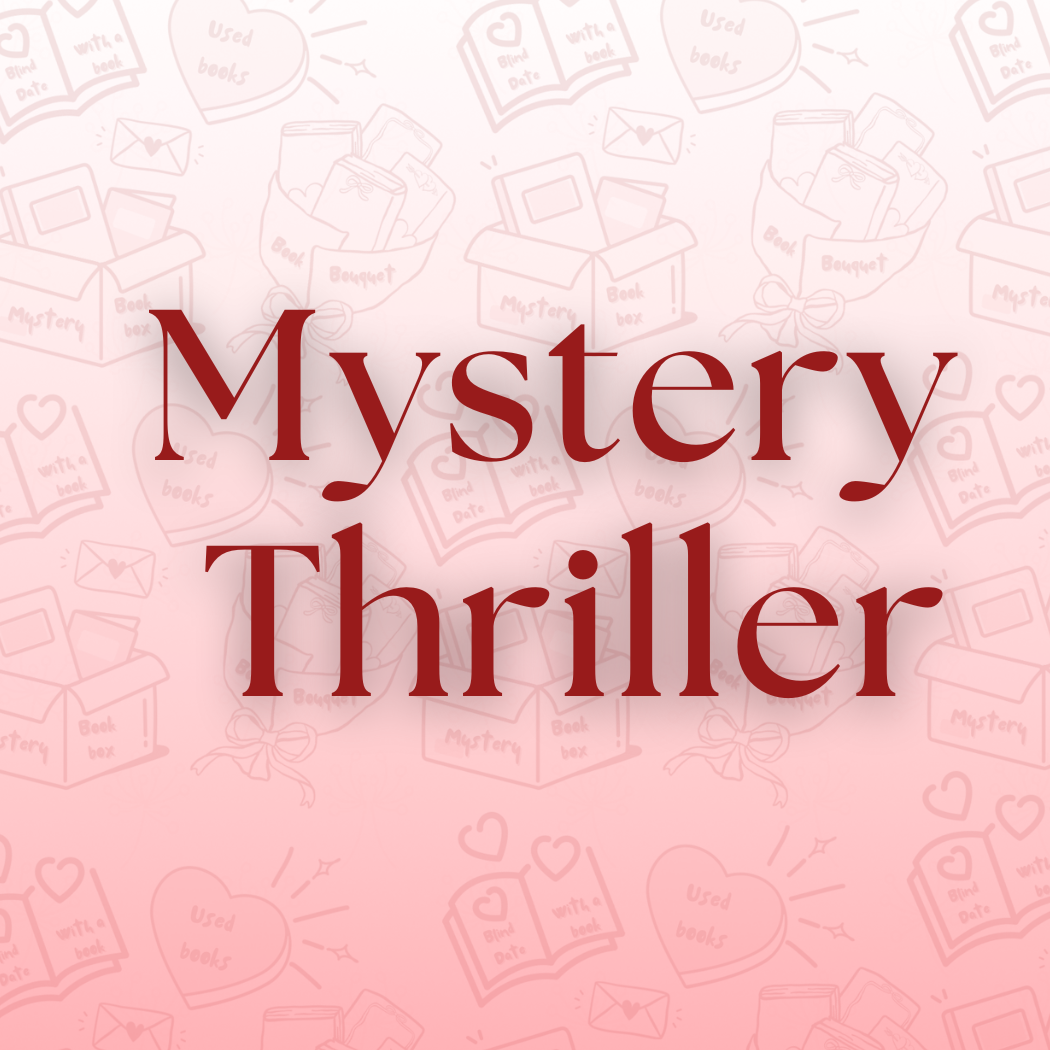 Mystery and thriller books with dark, suspenseful covers and props