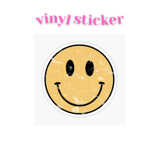 Golden Faded Smiley - Vinyl Sticker