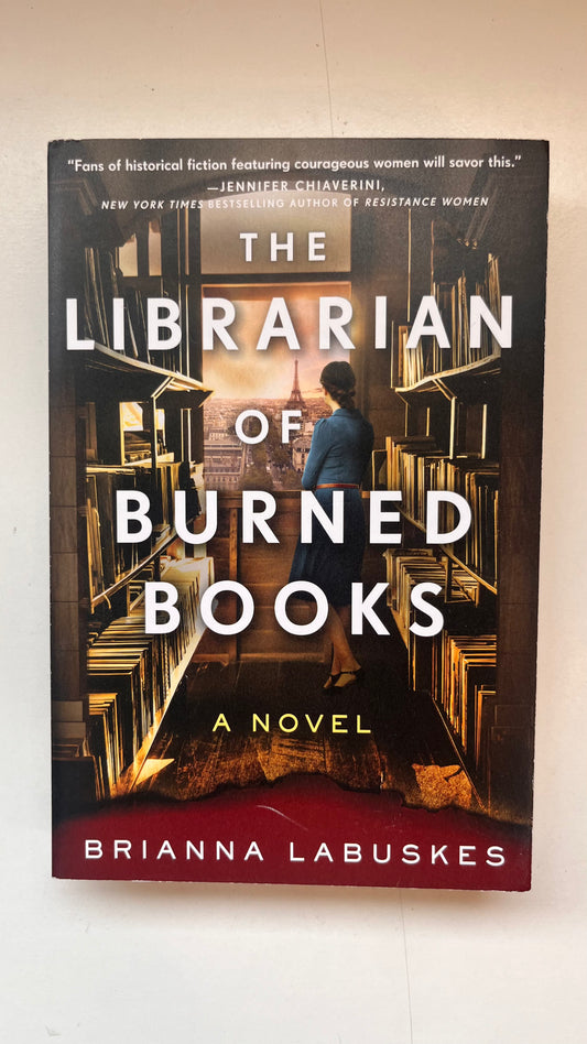Book cover of 'The Librarian of Burned Books' by Brianna Labuskes on a white background