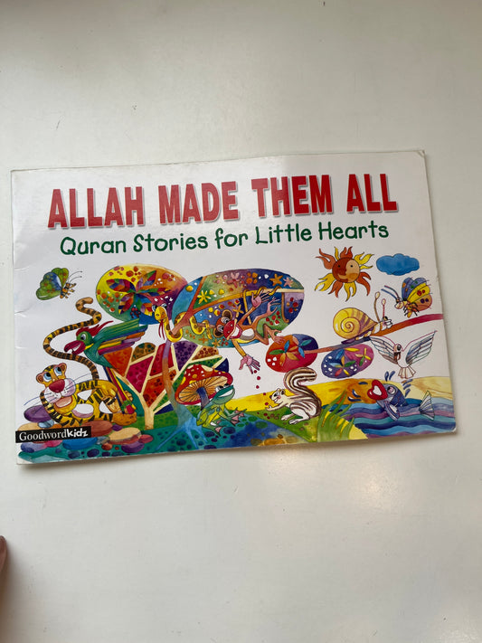 Cover of Allah Has Made Them All, featuring animals and Islamic illustrations.

