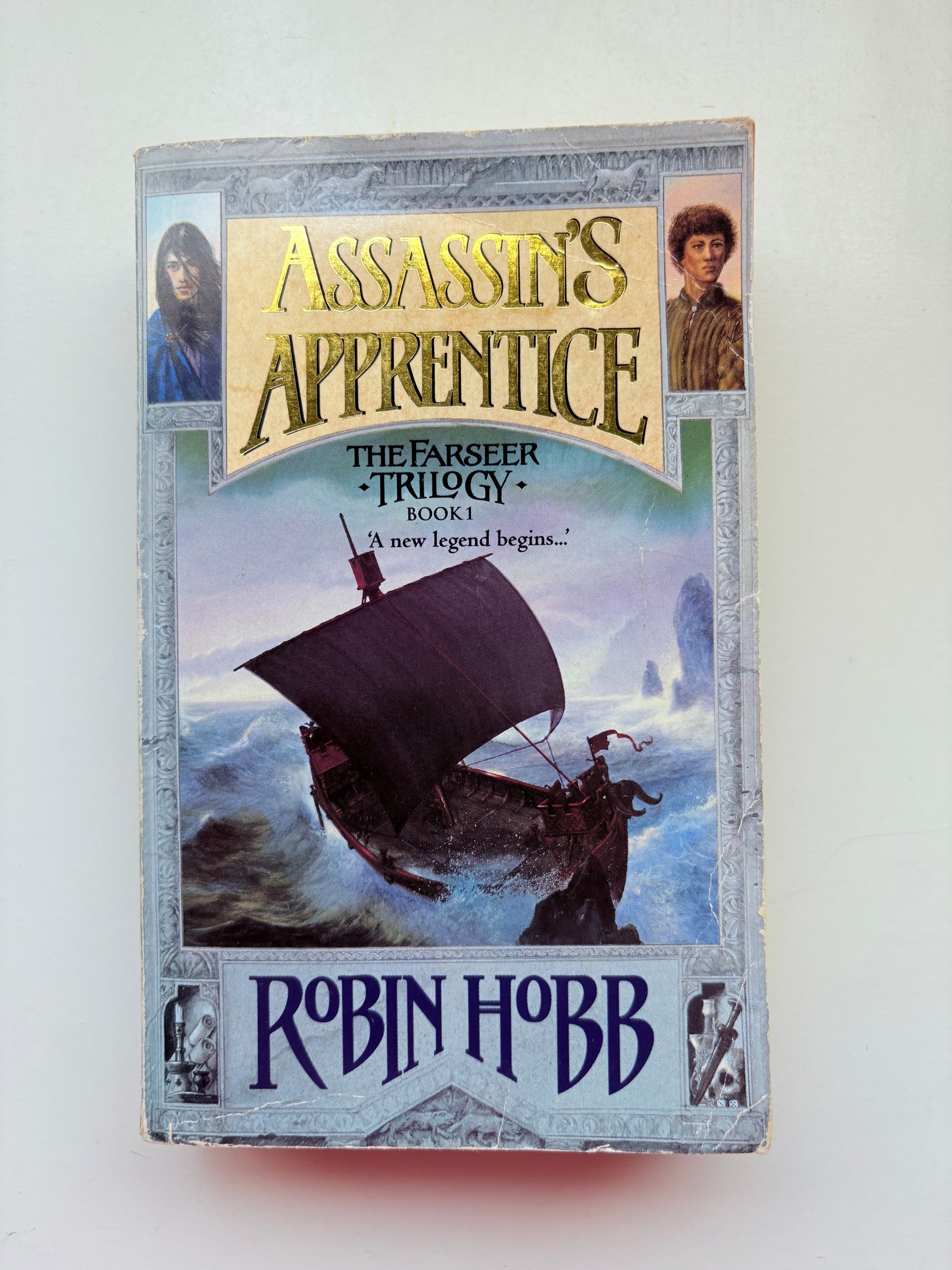 Book cover of 'Assassin's Apprentice' by Robin Hobb on a white background