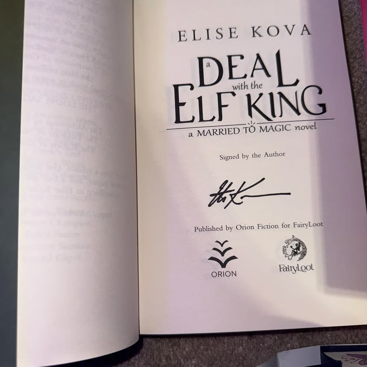 Fairyloot : A deal with the elf king by Elise Kova (Hardcover)
