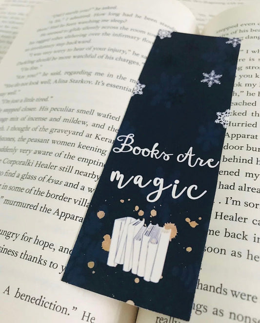 Magical bookmark with “Books Are Magic” text and sparkles