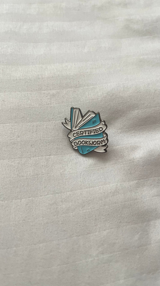 Certified Bookworm enamel pin