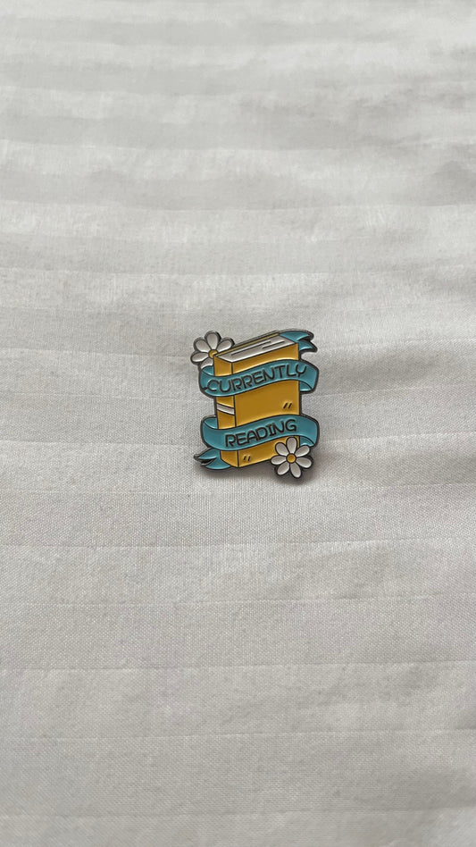 Currently Reading enamel pin

