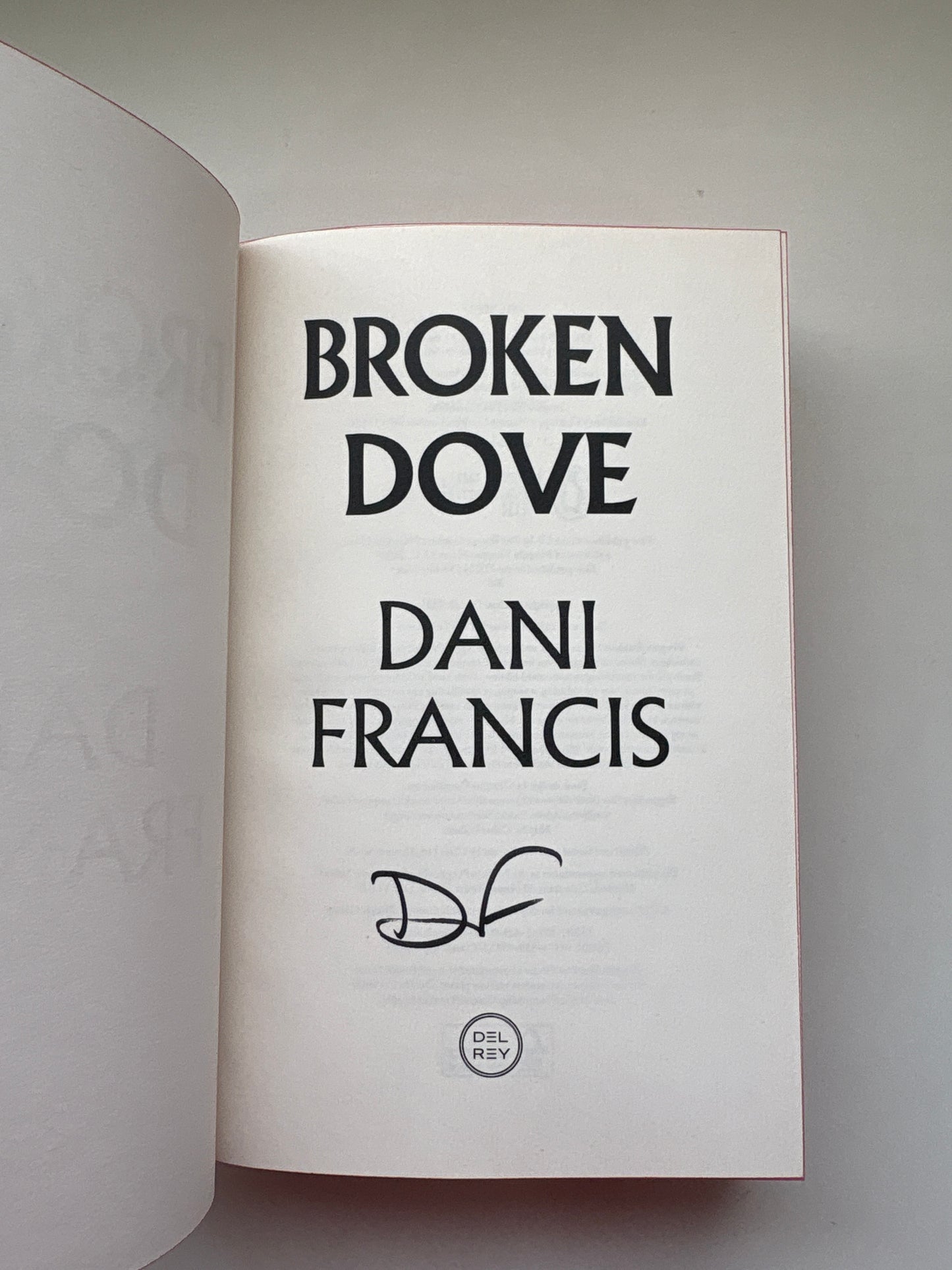 Signed : Broken dove by Dani Frances (Hardcover)