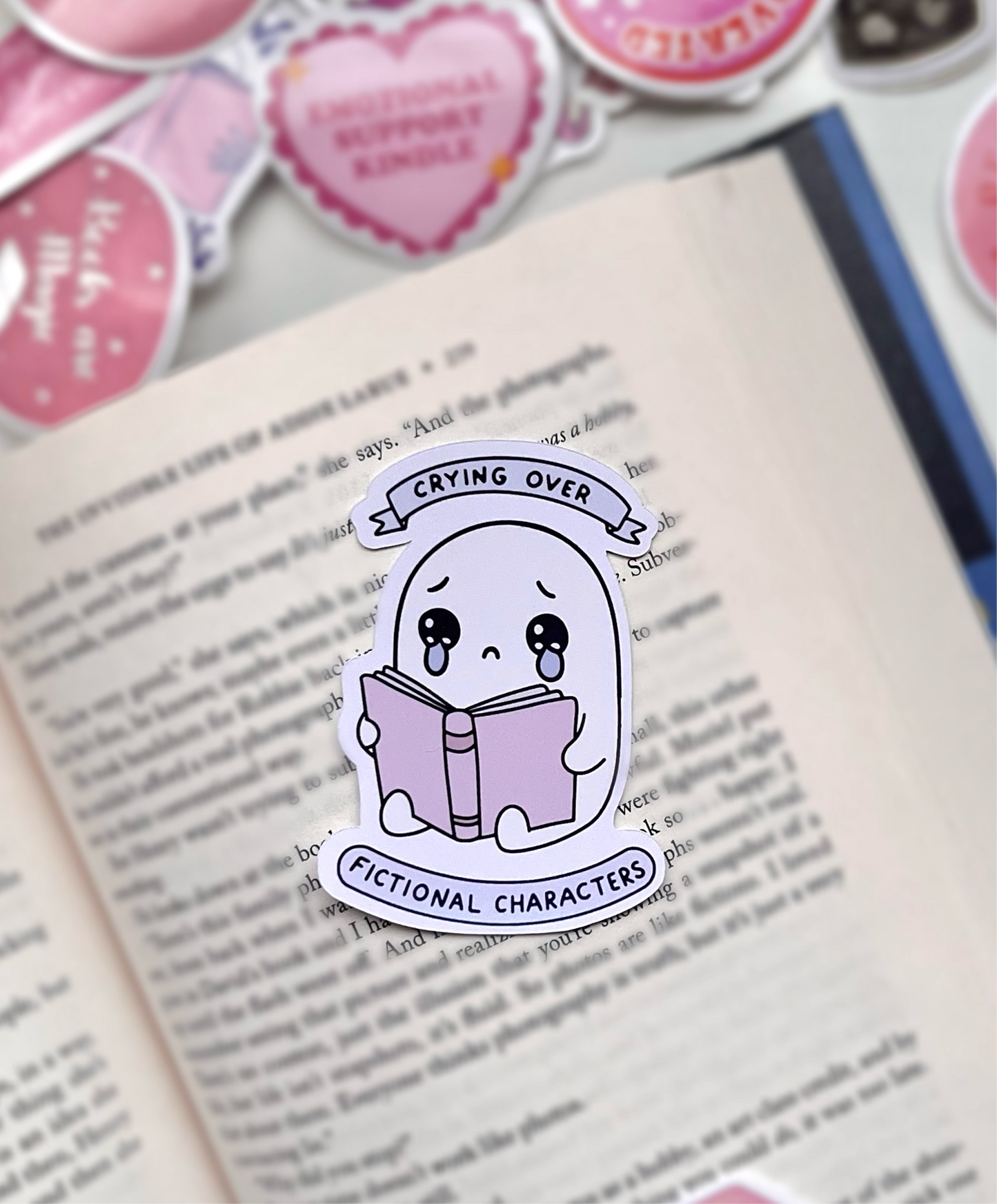 Crying Over Fictional Characters Ghost Sticker