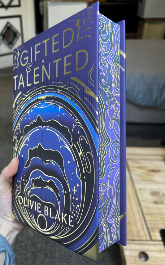 FairyLoot hardcover of Gifted and Talented with foiled accents and mystical school-inspired cover art.

