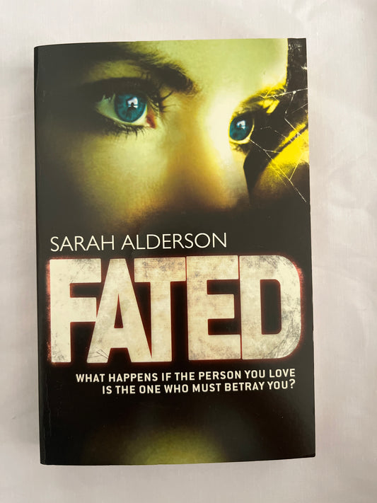  Cover of Fated by Sarah Alderson showing a mysterious girl surrounded by swirling mists

