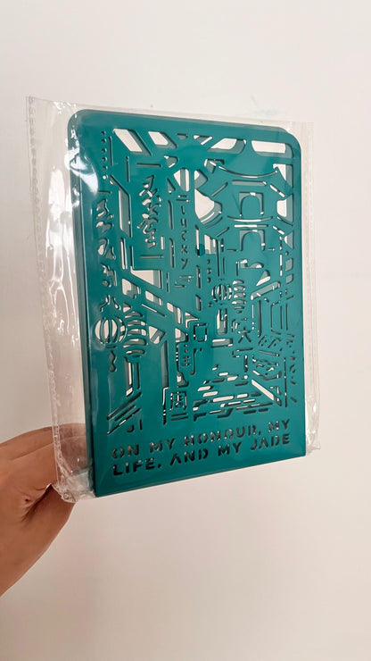Jade Fire Gold Bookends x2