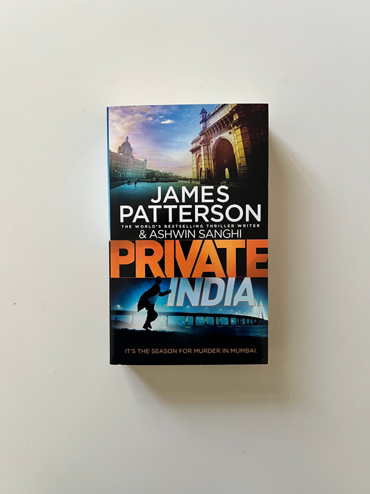 Book titled 'Private India' by James Patterson on a white background