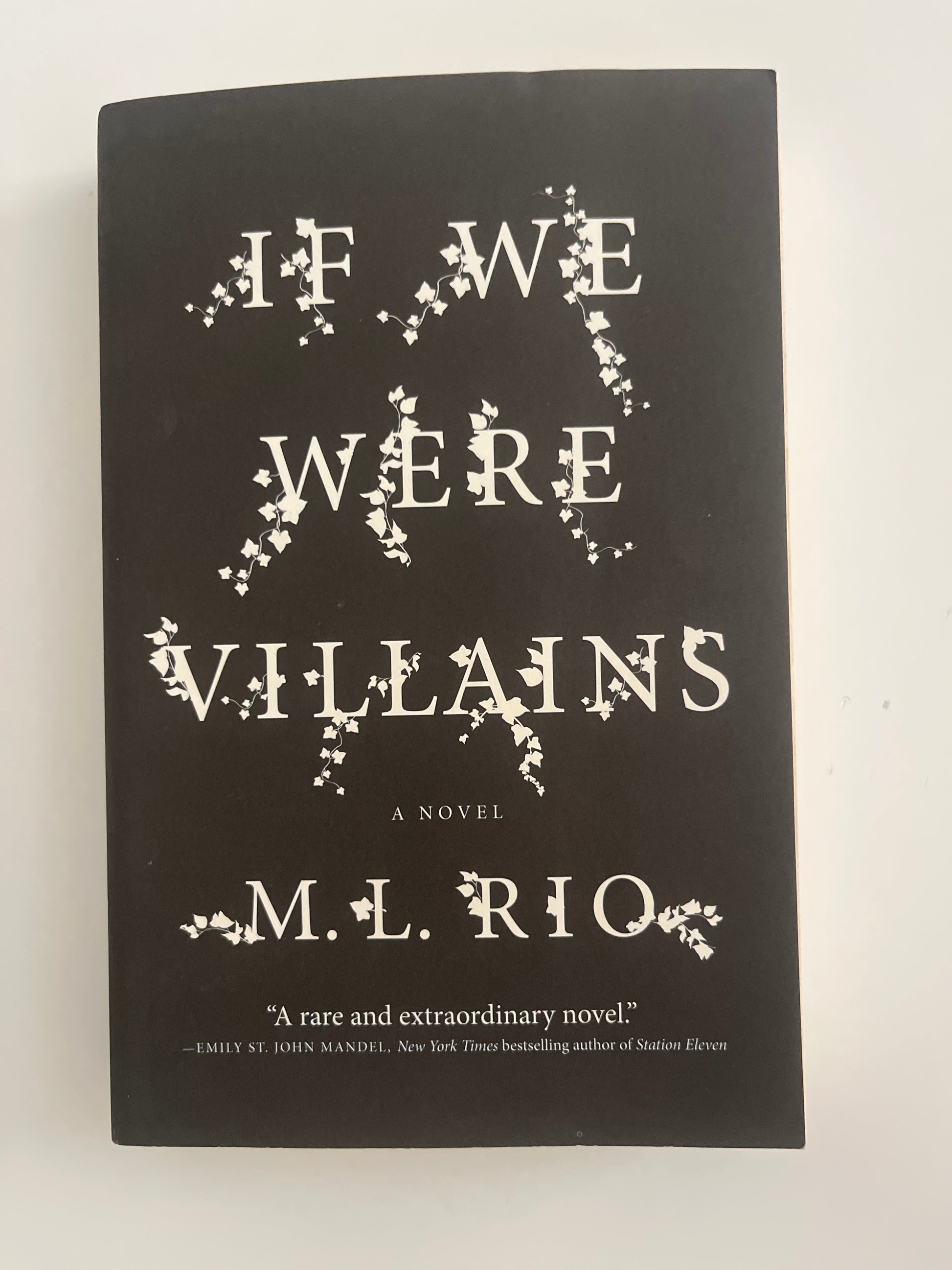Book titled 'If We Were Vilains' by M.L. Rio on a white background