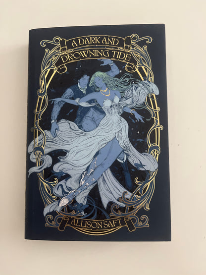 Decorative book cover with artistic design and text on a beige background