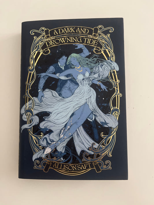 Decorative book cover with artistic design and text on a beige background