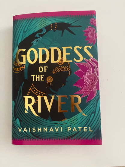 Book cover of 'Goddess of the River' by Vaishnavi Patel with decorative design elements.