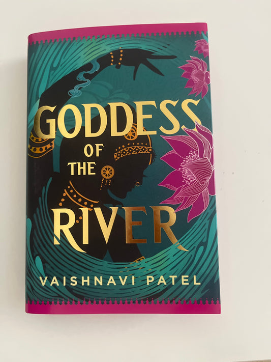 Book cover of 'Goddess of the River' by Vaishnavi Patel with decorative design elements.