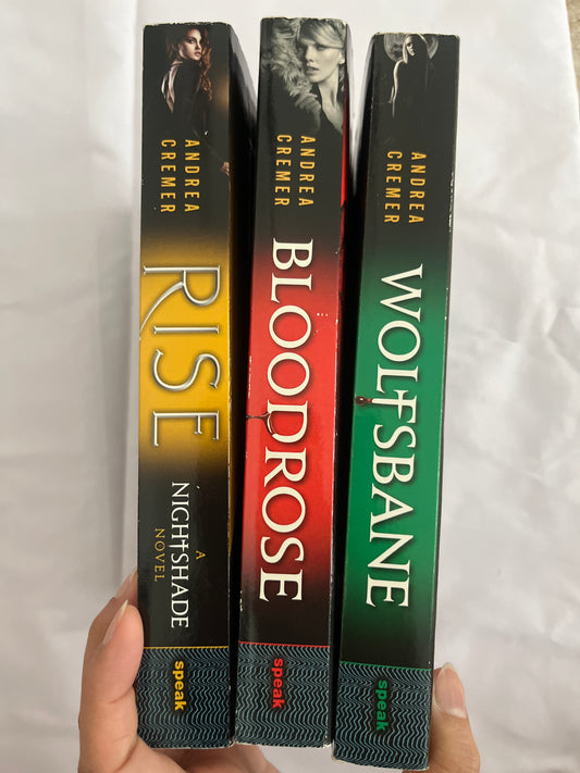 Covers of Nightshade series by Andrea Cremer