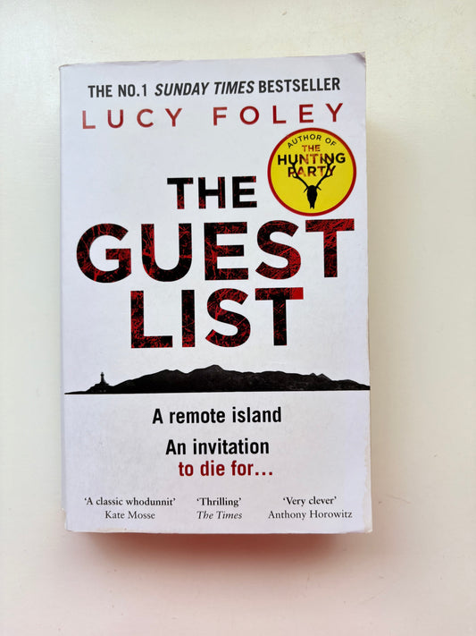 Book cover of 'The Guest List' by Lucy Foley on a white background