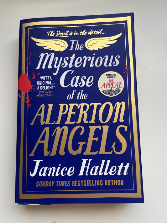 Book cover of The Mysterious Case of the Alperton Angels with dark, mysterious visuals.