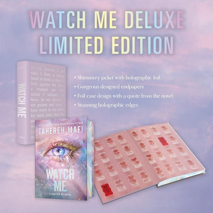 Deluxe edition of Watch Me with bold foiling and eerie thriller-style design.


