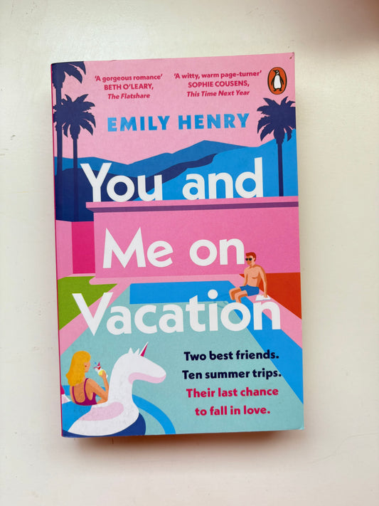 Book cover of 'You and Me on Vacation' by Emily Henry on a white background