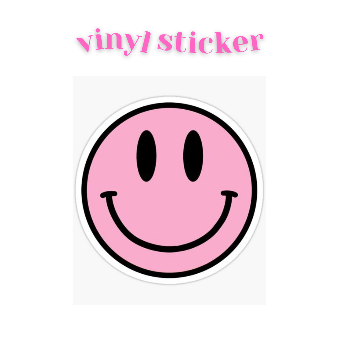 Pink Smiley - Vinyl Sticker