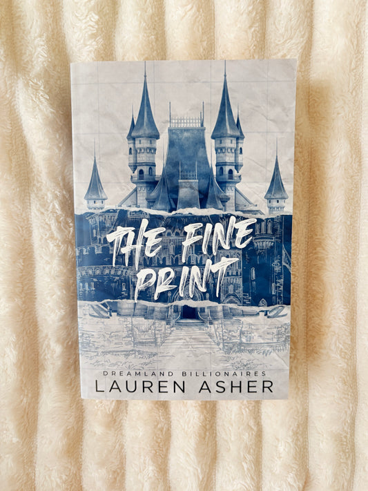 Book cover of 'The Fine Print' by Lauren Asher on a textured beige background